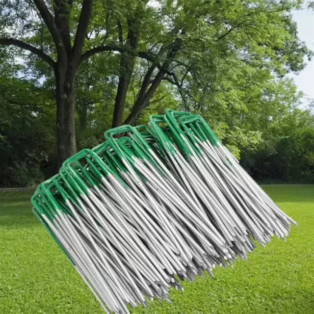 Artificial Grass Pegs Half Green U Pins Galvanised Steel U Pegs Membrane Fabric