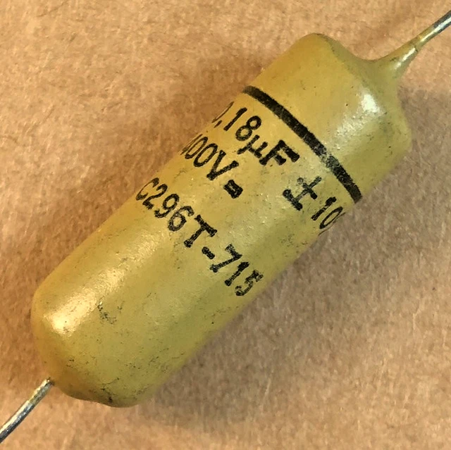 Condensateur MULLARD MUSTARD C296 NOS 470nF 160V - Vintage New Old Stock
