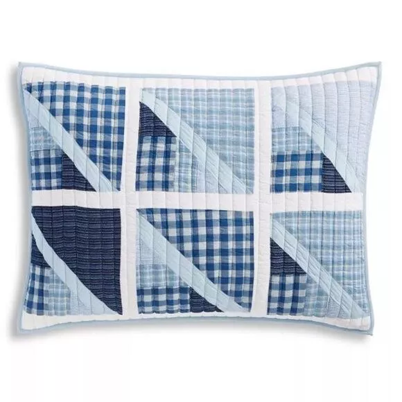 Martha Stewart Collection Sailboat YD Patchwork Blue, Standard Sham