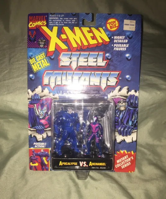 Marvel X-Men Steel Mutants Apocalypse vs Archangel Toy Biz Figure Set 1994 MOC