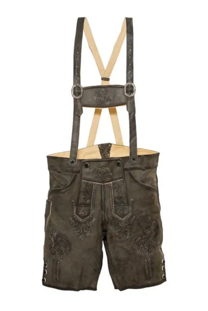 Bavarian Trachten Men's Lederhosen Short German Oktoberfest Costume Lederhosen