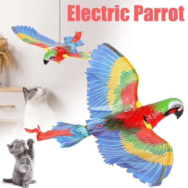 Simulation Bird Interactive Cat Toys Electric Flying Parrot Toy For Indoor Home