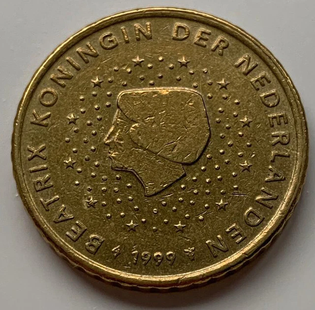 5 Cent König Der Niederlande Wert 50 EURO CENT Münze Königin Beatrix der Niederlande 1999 selten/Koningin