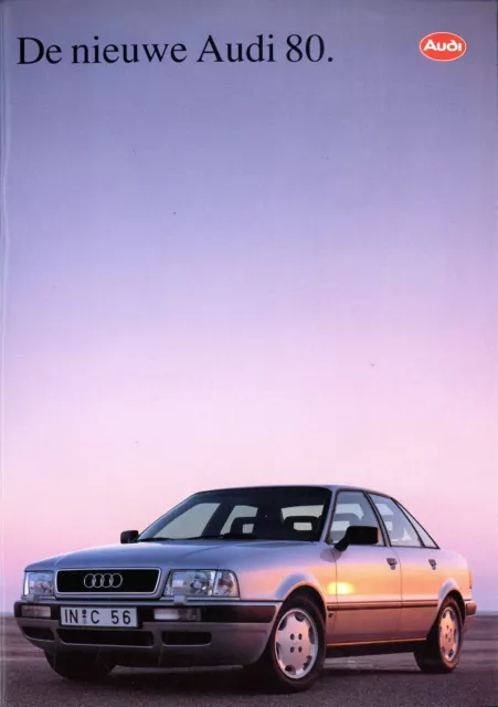 Audi 80 Prospekt 1991 8/91 NL dutch brochure prospectus catalogus broszura PKW
