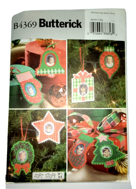 Butterick B4369 2004 Christmas Ornament Frame Pattern No Sew Great for Kids