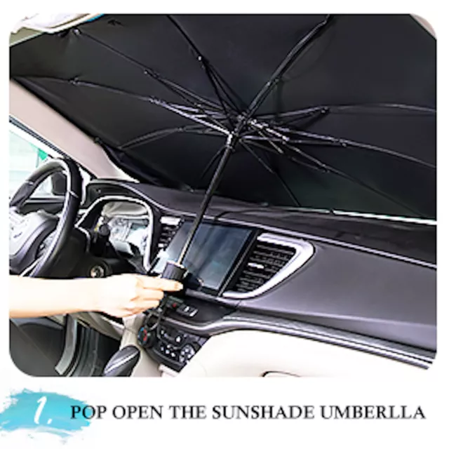 Block 99% UV to Protect Car! Windscreen Sun Shade Umbrella, Temp from 70 to 30°C