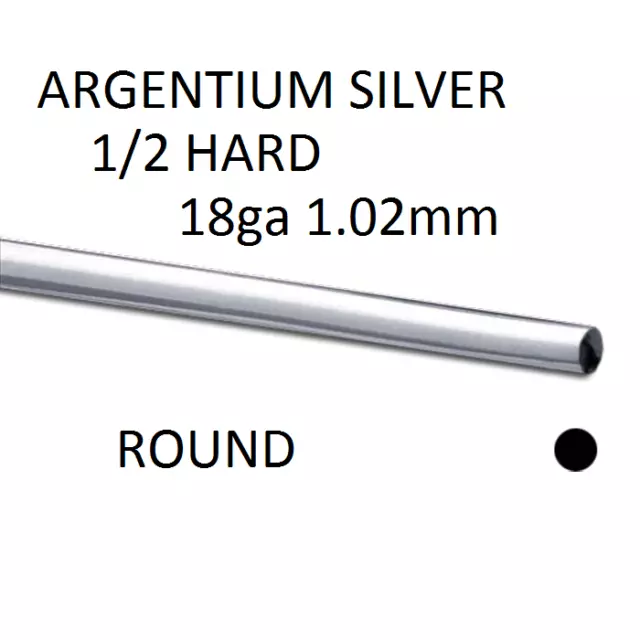 ARGENTIUM SILVER 18ga 040" (1.02mm) HALF HARD ROUND WIRE SMITHING STERLING WRAP