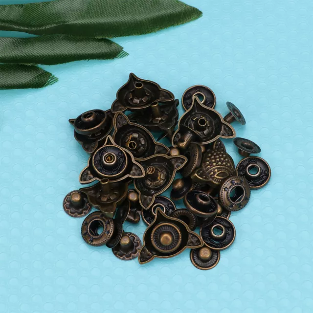 10 Sets Snap Button Fastener Bronze Buttons and Clasps Suite