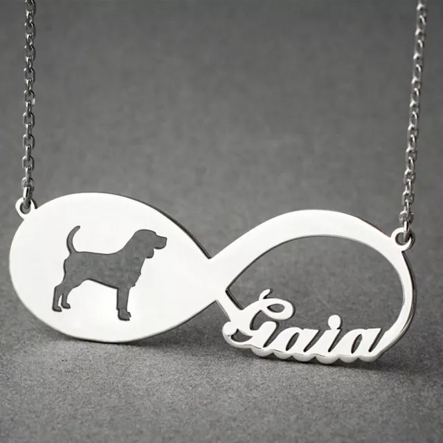 Personality Infinity Pet Dog Pendant Custom Puppy Name Necklace Memorial Jewelry