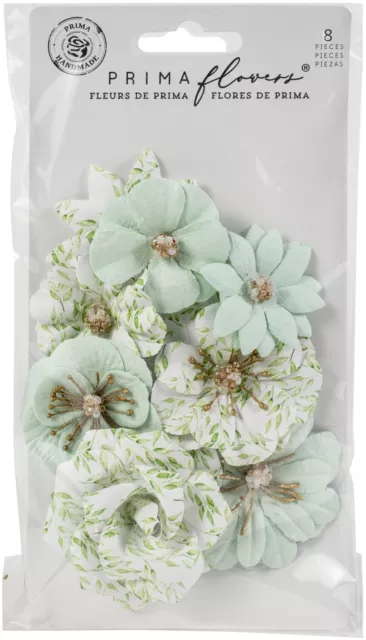 Prima Marketing Mulberry Paper Flowers-Minty Water/Watercolor Floral 653132