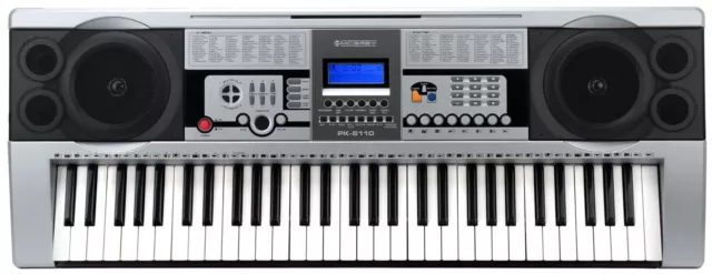 Clavier Piano Numerique Synthétiseur 61 Touches 100 Sons & Rythmes LCD Argent