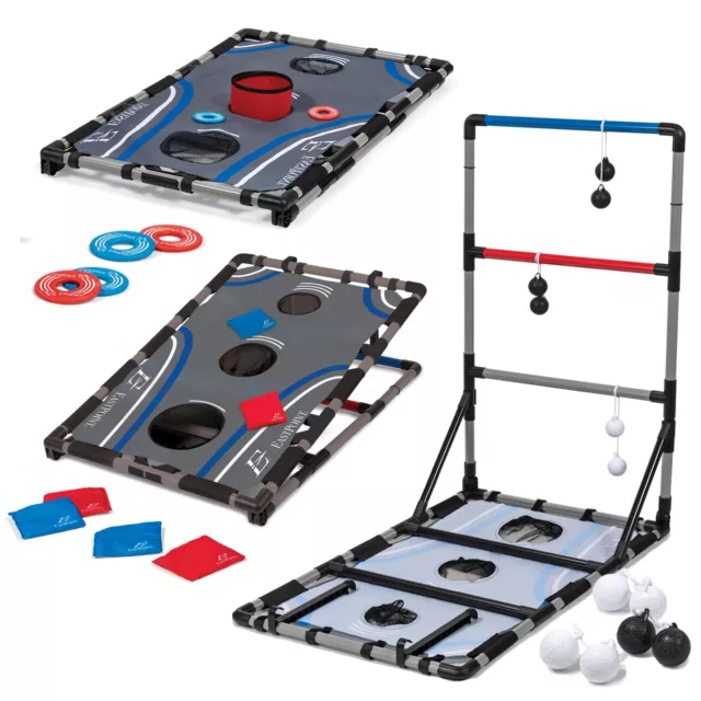 3-in-1 Tailgate Game Set - Cornhole, Ladderball, Washer Toss