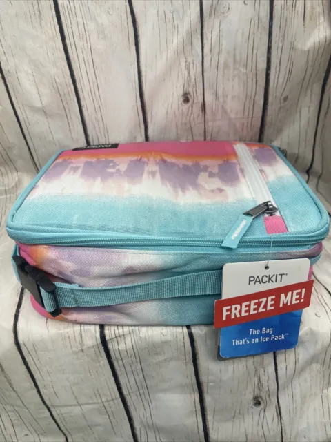 PackIt Brand Tie  Dye Freezable  and Reusable Lunch Sack New. 11A