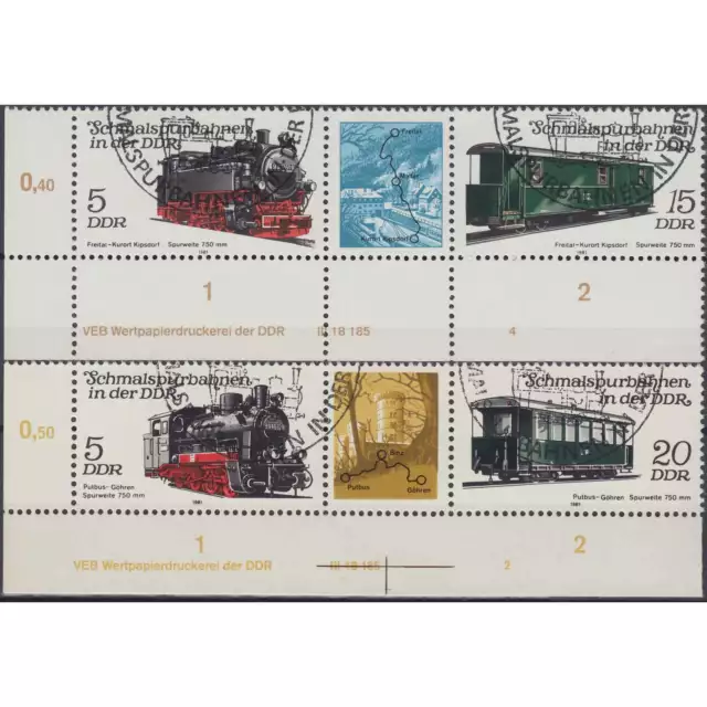 DDR Nr. 2629-2632 DV gestempelt "Druckvermerk"