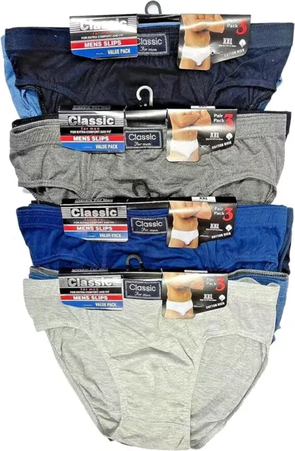 6/12 PAIRS MENS Classic Slip Briefs Assorted Value Underwear S-6XL £14.90 -  PicClick UK