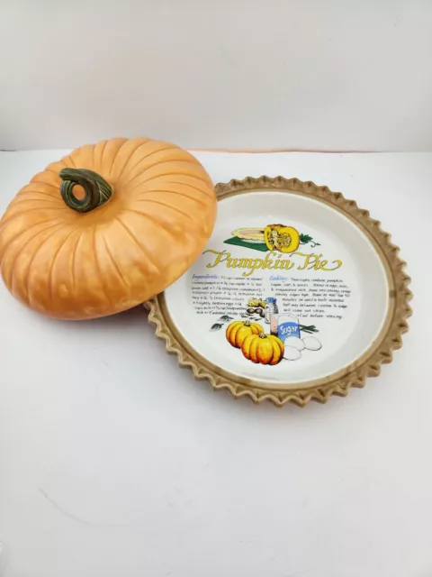 Vintage Ceramic Pumpkin Pie Saver Recipe