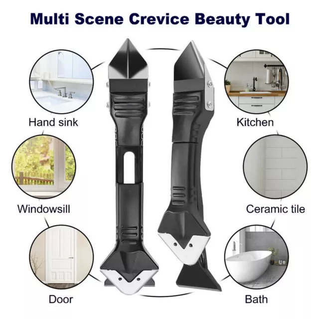Kit strumenti rimozione sigillante silicone 5 in 1 raschietto rimozione stampi caulking fai da te 2
