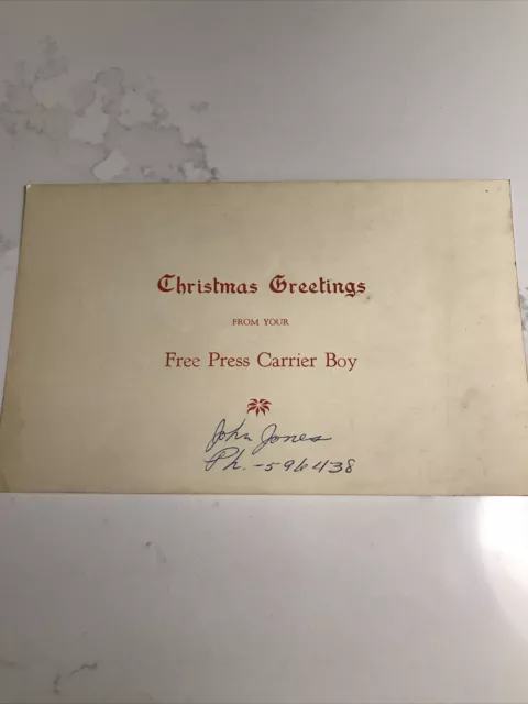 Rare Winnipeg Free Press Carrier Boy Christmas Greeting Card Prince Charles 3