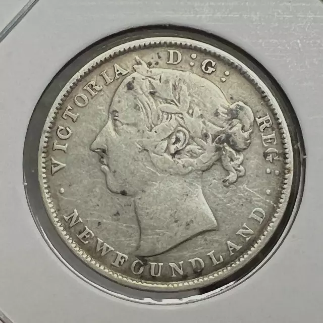1896 Newfoundland Canada Silver 20 Cents Low Mintage