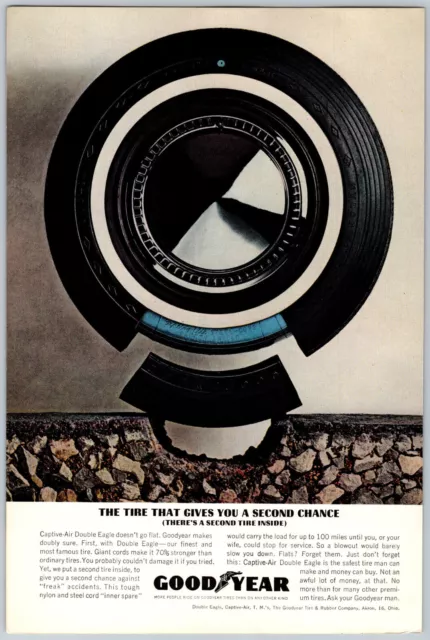 Vintage Print Ad Goodyear Tires Double Eagle Gives you Second Chance 1962