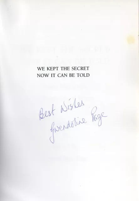 Gwendoline Page SIGNED We Kept The Secret Enigma Memories Bletchley Park Wrens 2