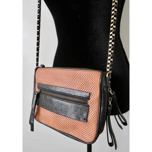 Treesje crossbody leather bag - Black and Brown