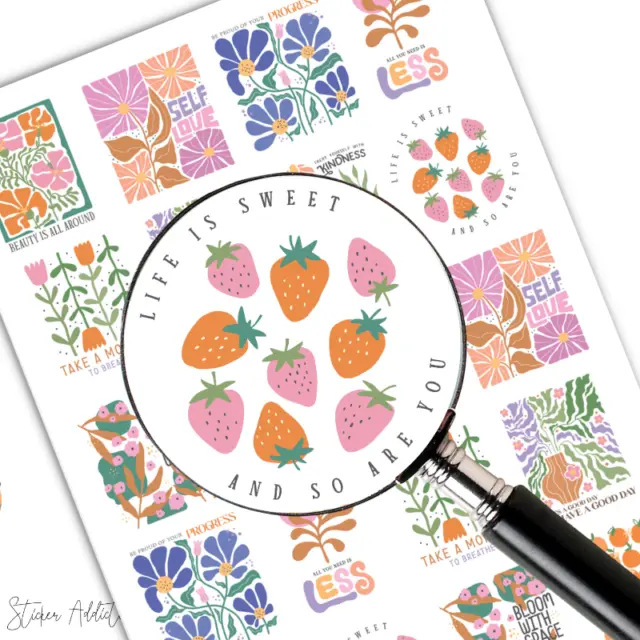 Boho Flower Inspiration scrapbooking planner journal stickers