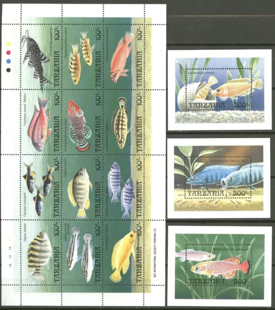 Meerestiere, Fische - Tansania - ** MNH 1992