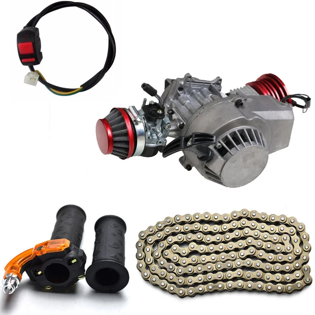 Motor Für Fahrrad HMParts Tuning Motor 2-Takt Big Bore TOP - 7 PS Motor Für Pocket Bike & Mini Quad In Blau 50ccm Motor