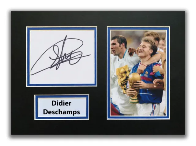 Didier Deschamps Hand Signed A4 Mounted Photo Display - France Autograph