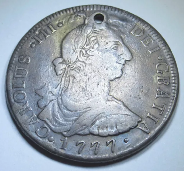 NGC AU 1789 NG-M Guatemala Silver 8 Reales 1700's Spanish Colonial