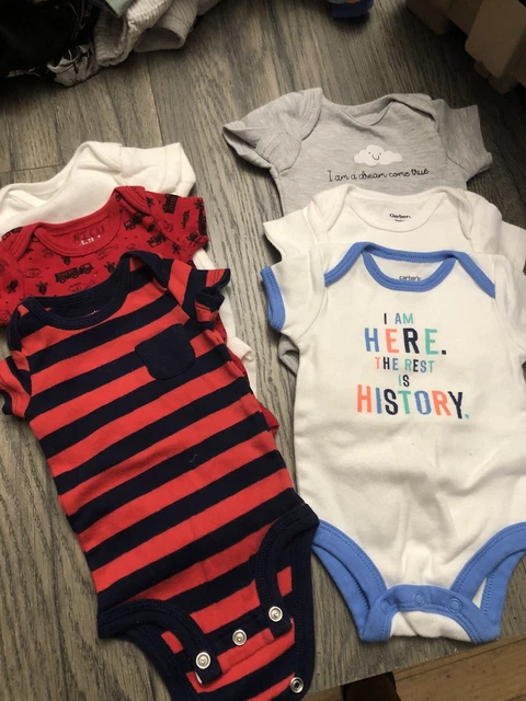 Carter's, Bundle Lot Baby Boy Newborn Bodysuit Set NB Onesie Gerber Set