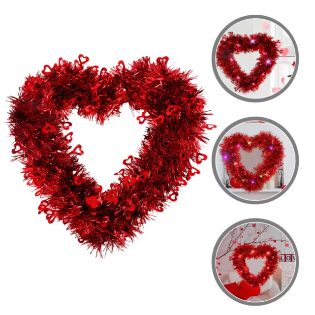 Red Plastic Holiday Garland Valentines Heart Hanging Christmas