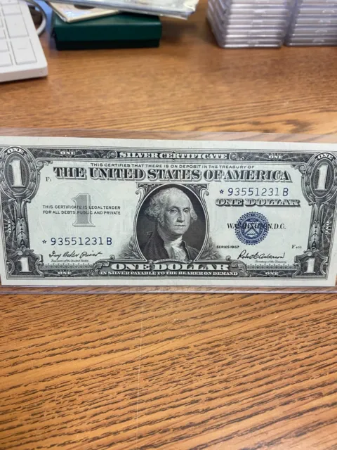 1957 STAR NOTE  $1 Dollar Silver Certificate (Blue Seal) Uncirculated