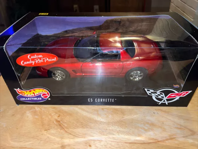 NEW Hot Wheels Collectibles 1998 C5 Chevrolet Corvette (Candy Red) 1:18 Diecast