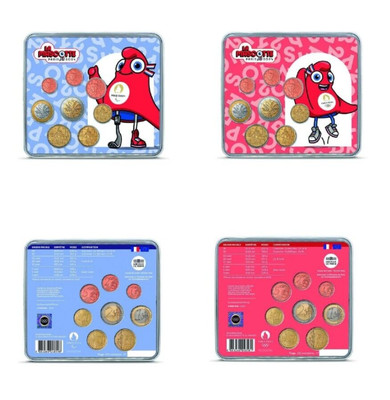LOT DES 2 miniset JO Paris 2024 Mascotte Jeux Olympiques monnaie de