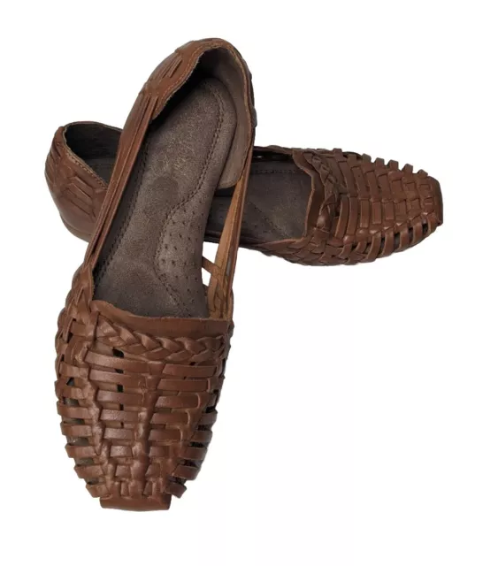 Natural Soul Naturalizer Huarache Sandals Gretta Flats Sz 5 Brown Leather Shoe
