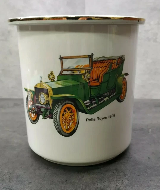 Porcelana Antiguo Bote años 70 coche Roll  Royce coleccionismo Decoracion