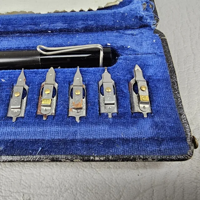 Vintage Pelikan Graphos Calligraphy Writing Dip Nib Fountain Pen Set German 2