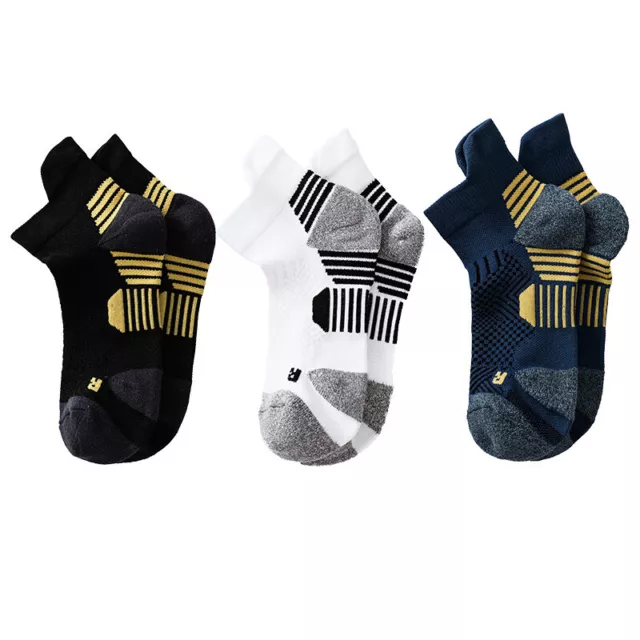 2 pairs of summer sports socks, men's thickened towel sole running socks