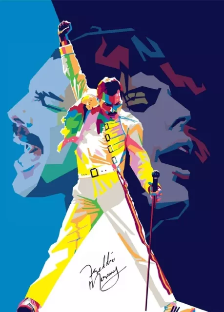 Freddie MERCURY - Queen 50x70 Kunstdruck Poster Plakat Bild NEU