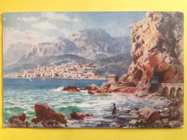 cpa Illustration Raphael TUCK 06 - MENTON Alpes Maritimes LES ROCHES ROUGE