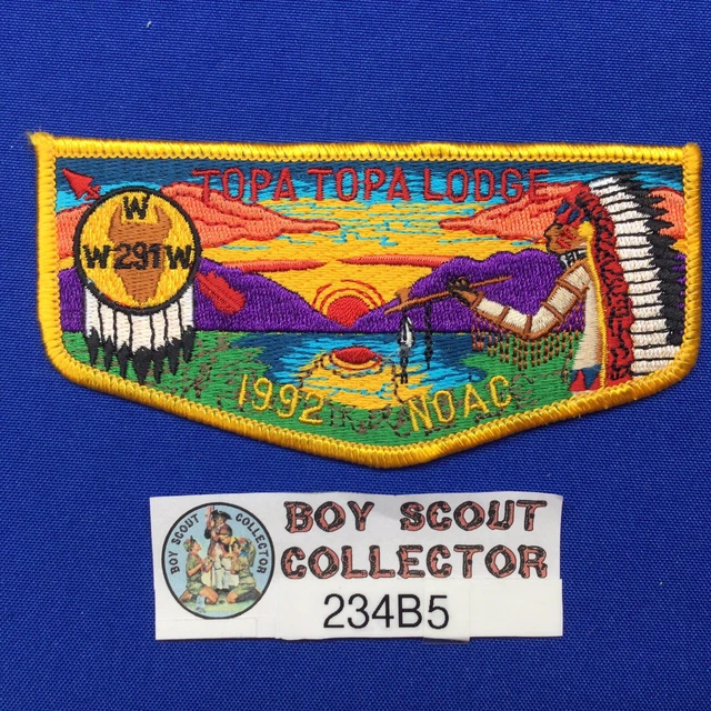 Boy Scout OA Topa Topa Lodge 291 1992 NOAC Order Of The Arrow Flap Patch 234B5