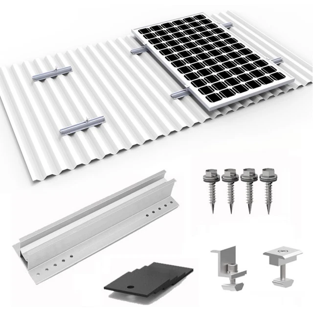 Sistema de montaje de panel solar techo de baldosas de color aluminio soporte fotovoltaico