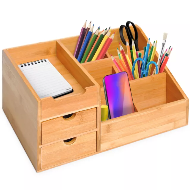 Schreibtischorganizer 2 Schubladen Aufbewahrungsbox Büro Box Organisation Natur