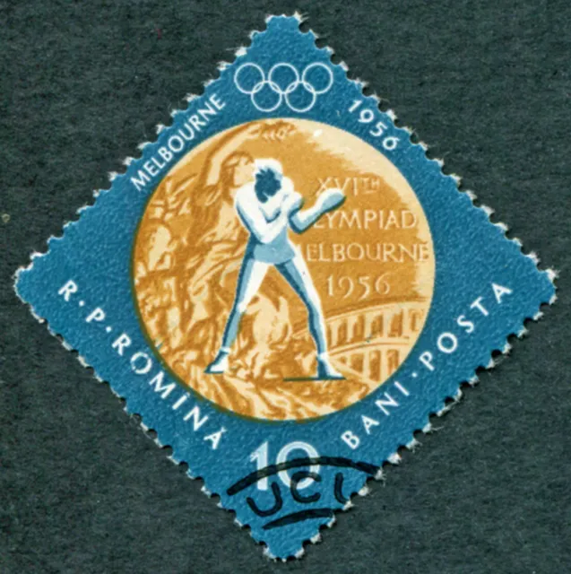 ROMANIA 1961 10b SG2888 used FG NH Olympic Games Melbourne Boxing ##a3