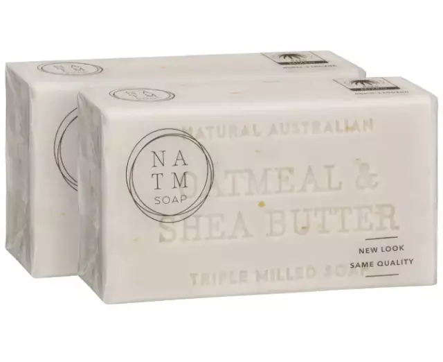 2 x Natural Australian Soap Bar Oatmeal & Shea Butter 200g