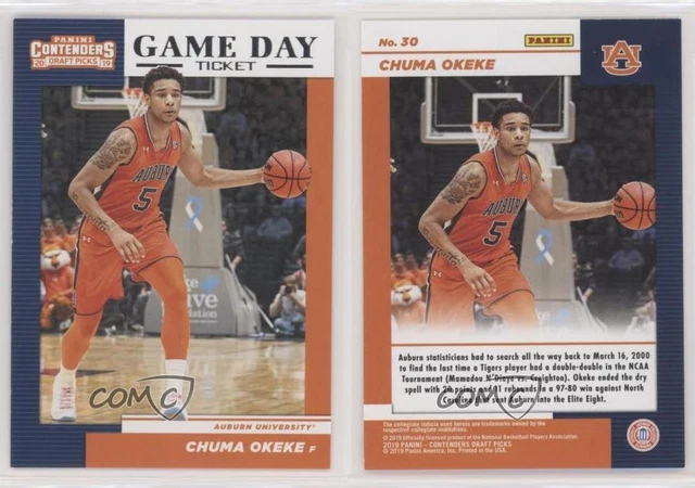 2019-20 Panini Contenders Draft Picks Game Day Tickets Chuma Okeke #30 Rookie RC