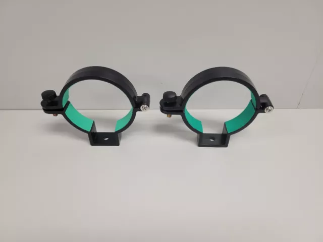 Par de anillos de base de telescopio Unitron, revestimiento de fieltro de 3" diámetro interior, stock nuevo