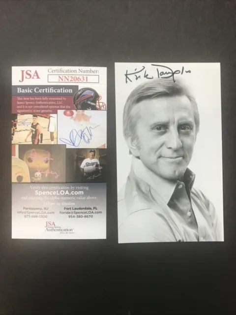 Kirk Douglas Actor Signed 3x5 Photo JSA Certified Autographed